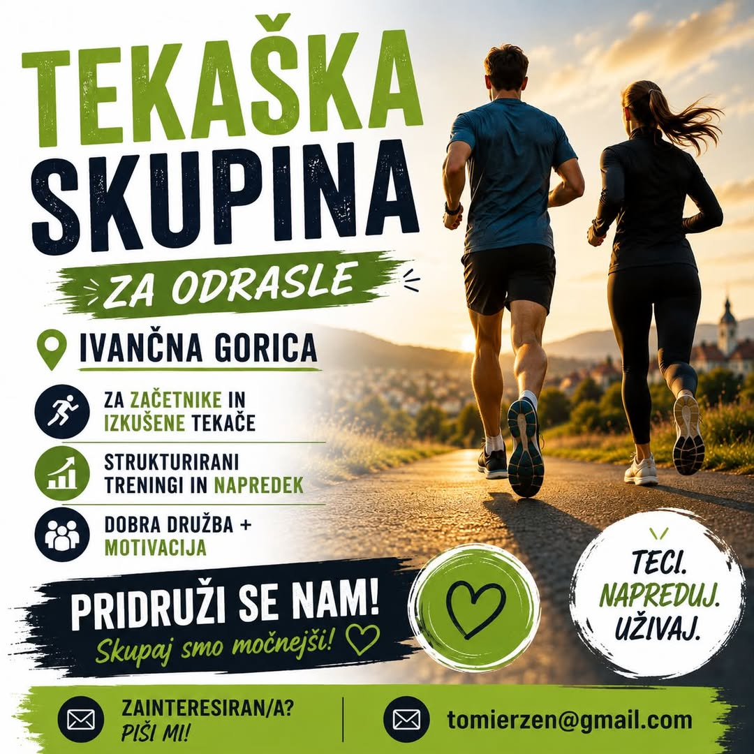 Letak tekaške skupine za odrasle v Ivančni Gorici